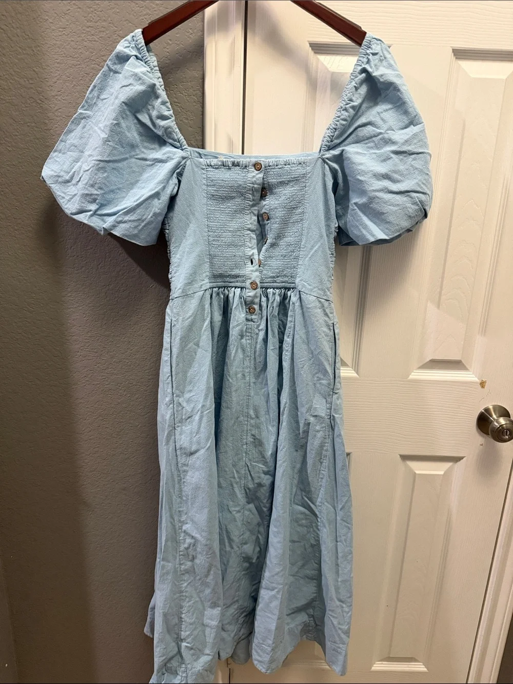 Free people ain’t she a beaut baby blue midi dress size small